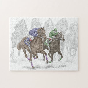 Puzzle Galloping Race Horses