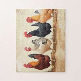 Puzzle Gallos seguidos