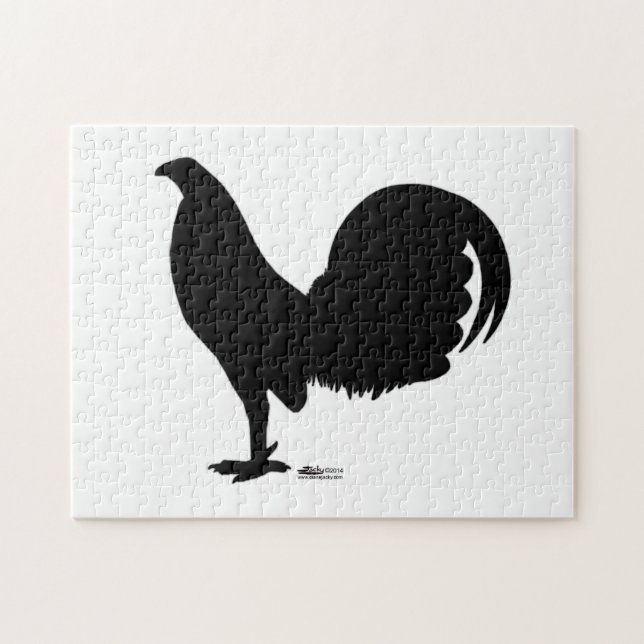 Puzzle Gamecock Rooster Silhouette (Horizontal)
