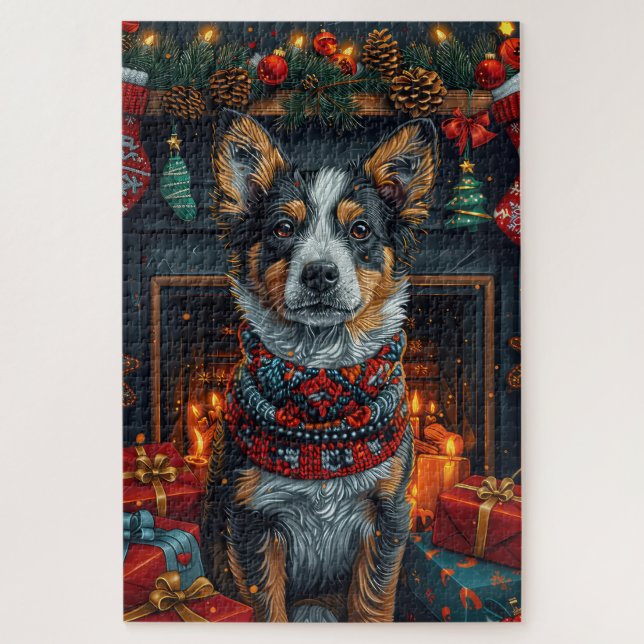 Puzzle Ganado australiano con chimenea de regalos de Navi (Vertical)