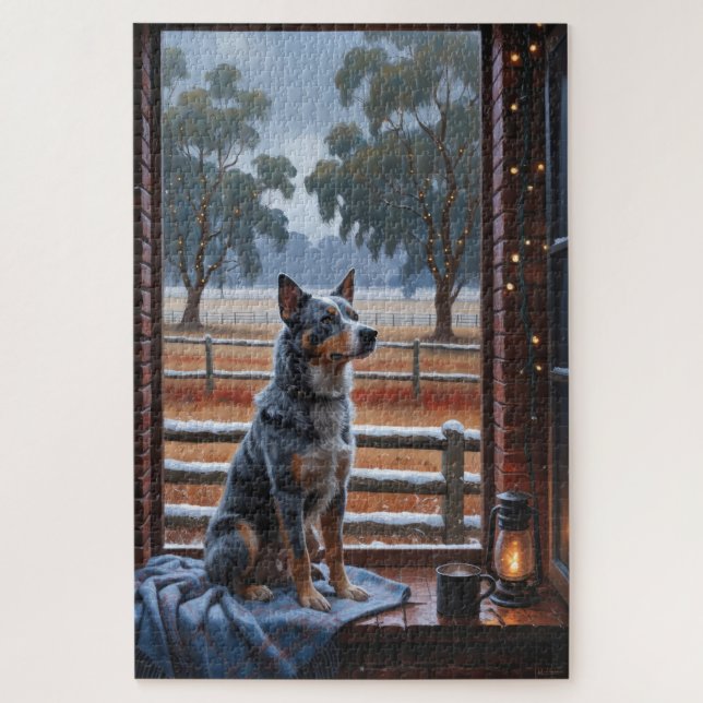 Puzzle Ganado Australiano Con Luces De Navidad Fiesta (Vertical)