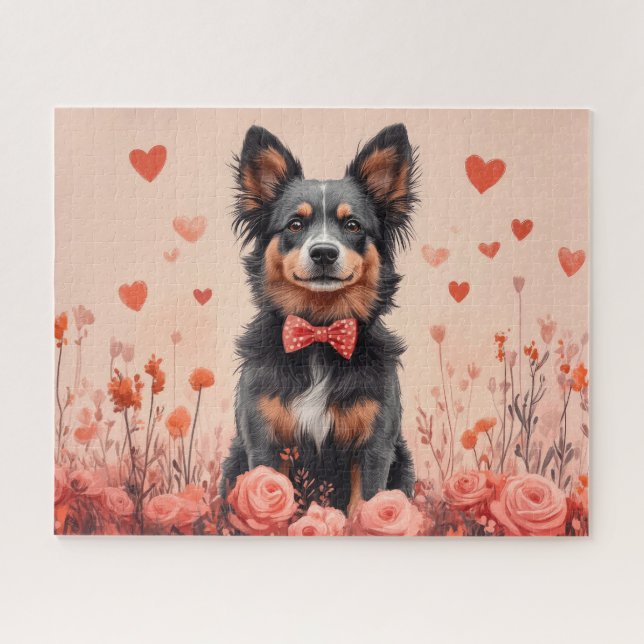 Puzzle Ganado Australiano con Rosas - Día de San Valentín (Horizontal)