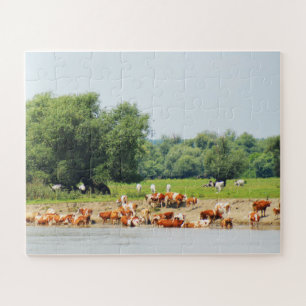 Puzzle Ganado y el río Danubio