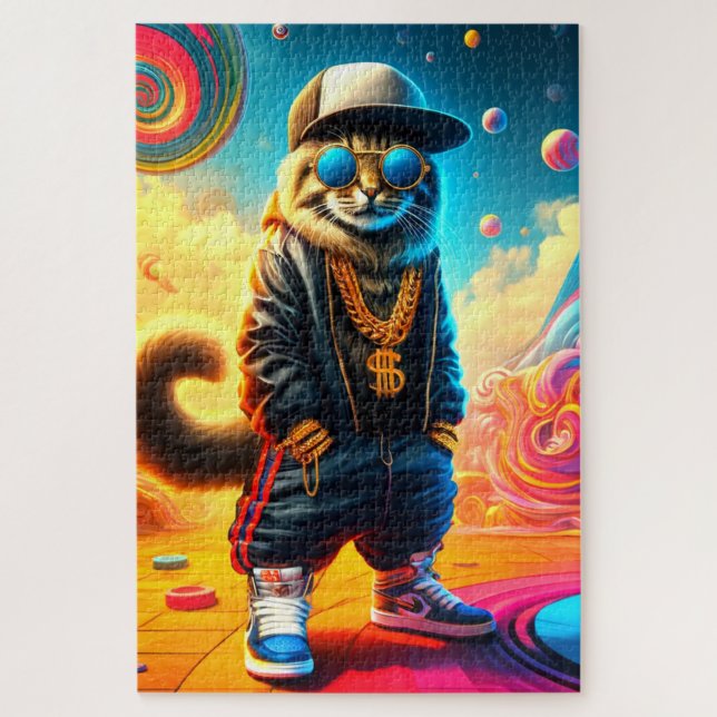 Puzzle Gangster Cat (Vertical)
