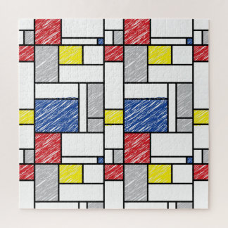 Puzzle Garabatos minimalistas de Mondrian De Stijl Arte m