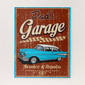 Puzzle Garaje azul chevy de papá