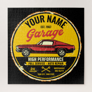 Puzzle Garaje Fastback Red Classic para coches personaliz