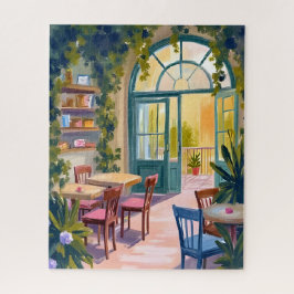 Puzzle Garden Cafe | Botanical Watercolor Painting
