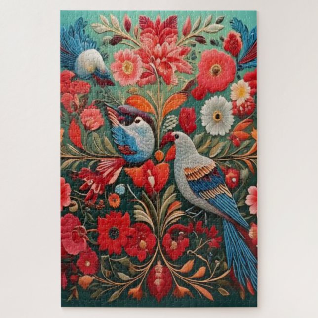 Puzzle Garden of Harmony – Vintage Birds  (Vertical)