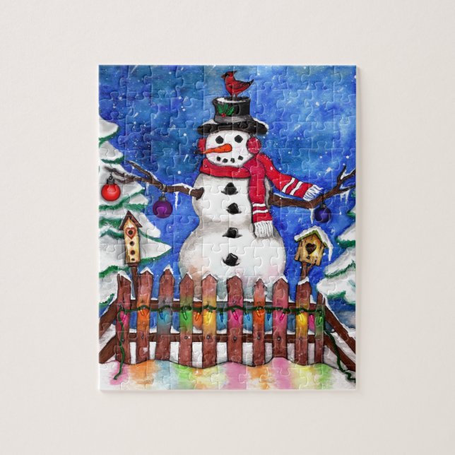 Puzzle Garden Snowman (Vertical)