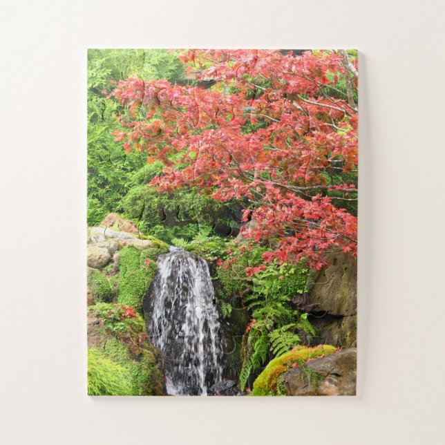 Puzzle Garden Waterfall in Autumn (Vertical)