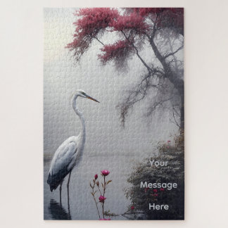 Puzzle Garza en el Arte de Pared junto al Lago 