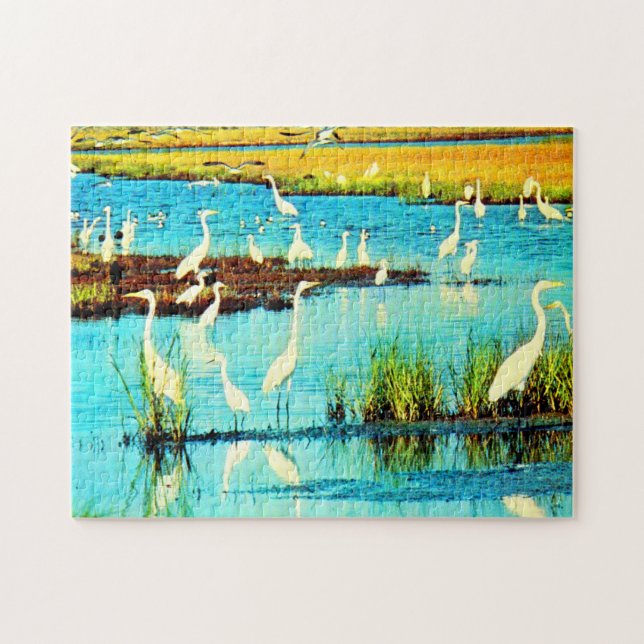 Puzzle garzas nevadas (Horizontal)