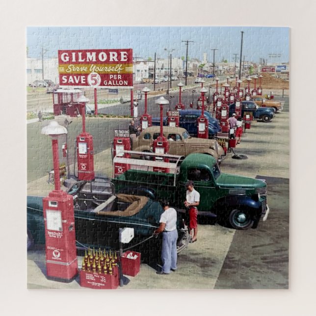 Puzzle Gasolinera Gilmore Los Ángeles 1948 (Vertical)