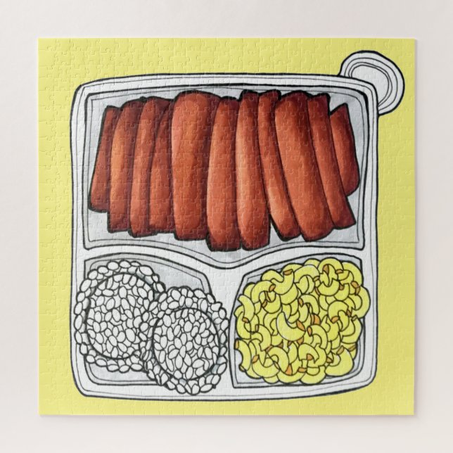 Puzzle Gastronomía hawaiana Placa Almuerzo Arroz Macaroni (Vertical)