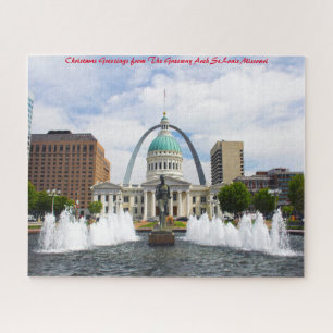 Puzzle Gateway Arch Kiener Plaza.Saludos de Navidad