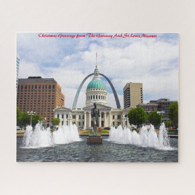 Puzzle Gateway Arch Kiener Plaza.Saludos de Navidad (Horizontal)
