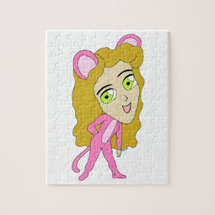 Puzzle gatita rosa