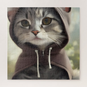 Puzzle Gatito Adorable con capucha