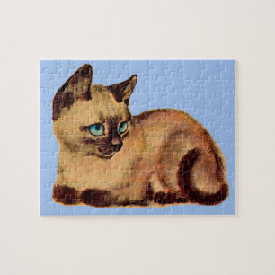 Puzzle gatito adorable siamés