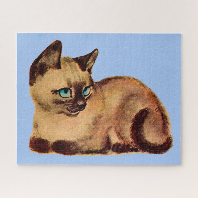 Puzzle gatito adorable siamés (Horizontal)
