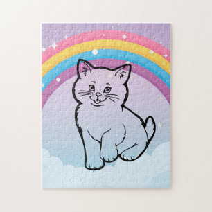 Puzzle gatito arcoiris