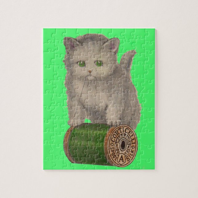 Puzzle Gatito blanco Corticelli de 1930 (Vertical)