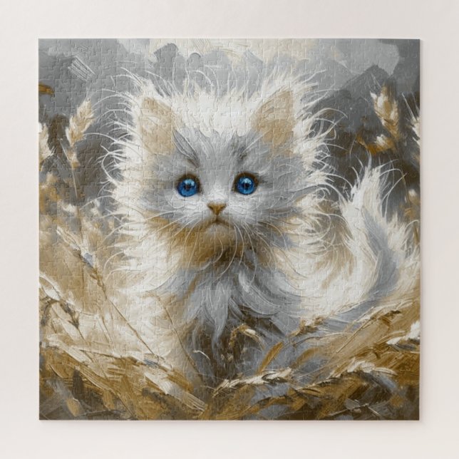 Puzzle Gatito blanco preciado (Vertical)