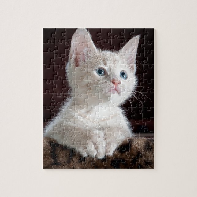 Puzzle Gatito Blanco Súper Lindo (Vertical)