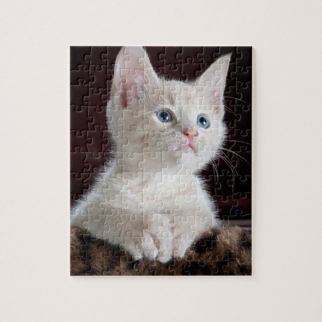 Puzzle Gatito blanco vulnerable (Vertical)