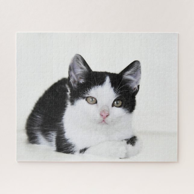 Puzzle Gatito blanco y negro (Horizontal)