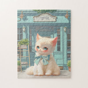 Puzzle Gatito con sabor suave y azul en pastelería