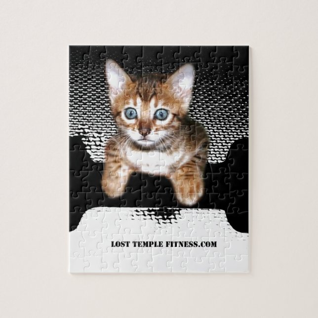 Puzzle gatito con timbre, negro (Vertical)