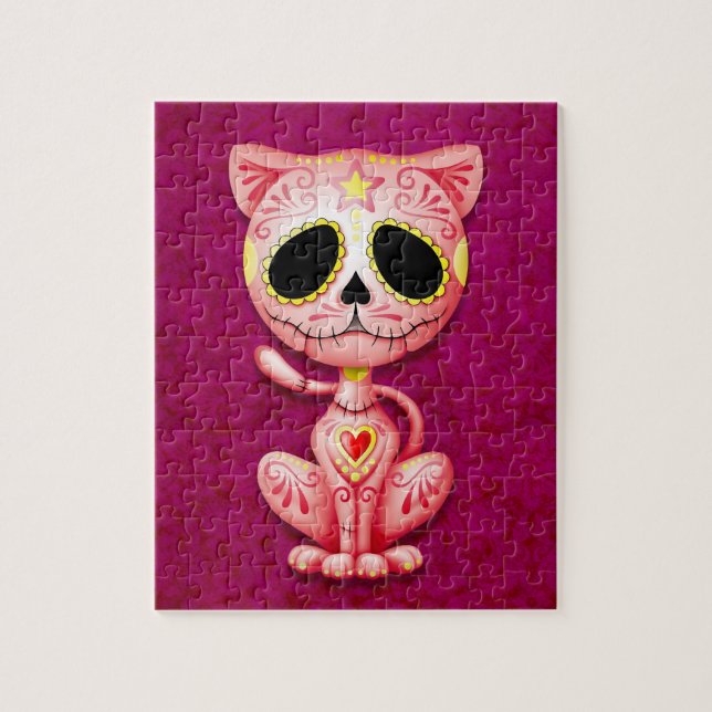 Puzzle Gatito del azúcar del zombi, rosado (Vertical)