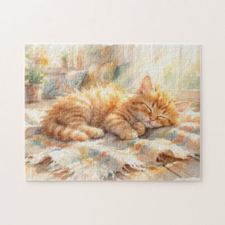 Puzzle Gatito dulce tomando el sol 
