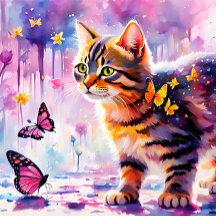 Gatito En La Aventura Del Bosque De Mariposas