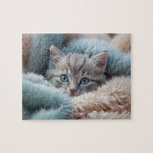 Puzzle Gatito Esponjoso en una Manta Suave