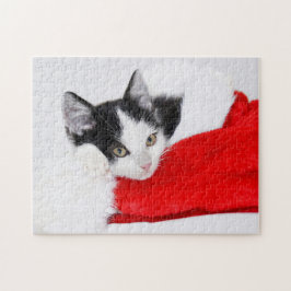 Puzzle Gatito lindo en Santa Hat