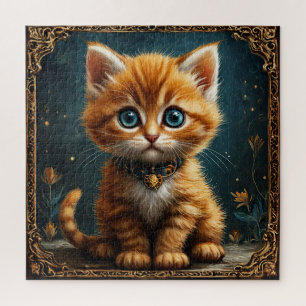 Puzzle Gatito Naranja Adorable Regalo Para Amantes de los
