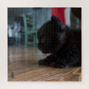Puzzle Gatito negro de cerca