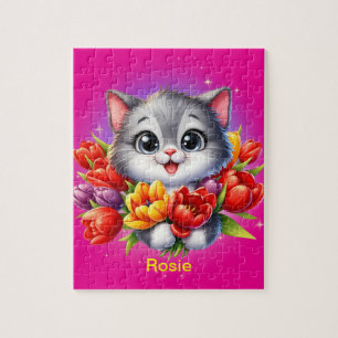 Puzzle Gatito personalizado para niña