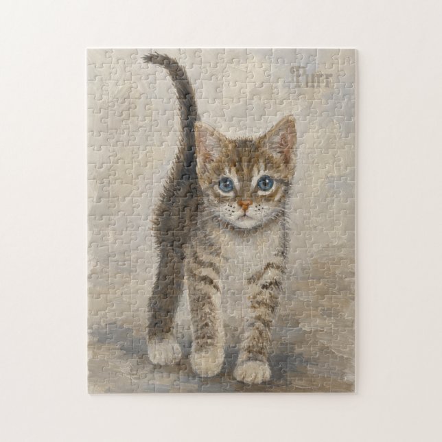Puzzle Gatito Tabby Con Fondo (Vertical)