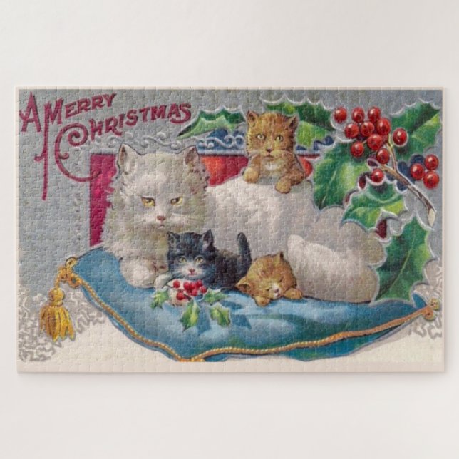 Puzzle Gatitos de Feliz Navidad (Horizontal)