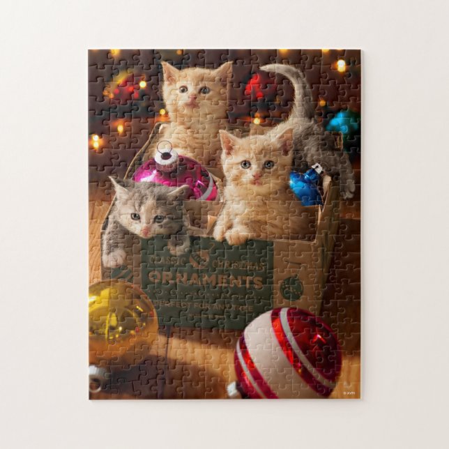 Puzzle Gatitos en caja de ornamentos (Vertical)