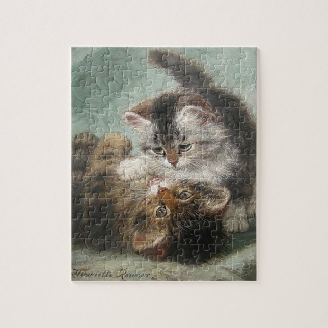 Puzzle Gatitos en juego de Henriëtte Ronner Knip (Vertical)
