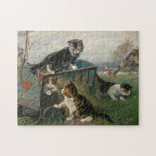 Puzzle Gatitos jugando | Julius Adam el Joven (Horizontal)