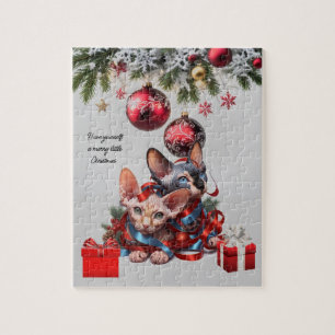 Puzzle Gatitos Sphynx de Navidad