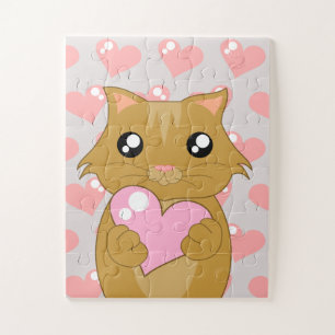 Puzzle Gatitos y corazones