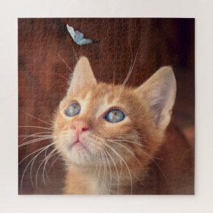 Puzzle Gatitos y mariposa