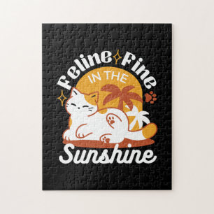 Puzzle Gato Adorable relajante al sol - Mascota de verano